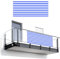 MuchoWow© Balkon Sichtschutz Einseitig 90x200 cm Groß PVC Terrassen Garten Windschutz ohne Bohren Wetterfest für Zaun Terrasse Sichtschutzmatte Outdoor Deko Muster - Streifen - Blau - Hell