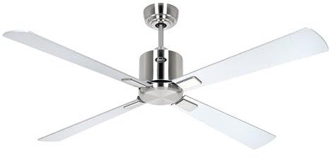 CasaFan Deckenventilator ECO Neo III, 132 cm, mit WLAN, 942242 W, Motor aus gebürstetem Chrom, wendbare Flügel, Silber und Wenge