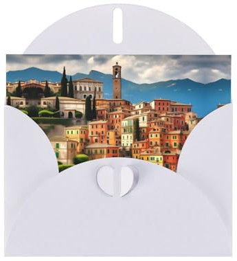 WURTON Einladungskarten mit schönem Italien-Druck, halbgefaltet, blanko, für Geburtstag, Hochzeit