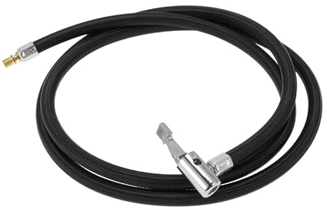A ABSOPRO Tire Inflator Extension Tube 62.99inch M8x0.8 15.5mm OD Black 1pc | Durable, Air pump extend hose adapter, Tire valve, Nylon
