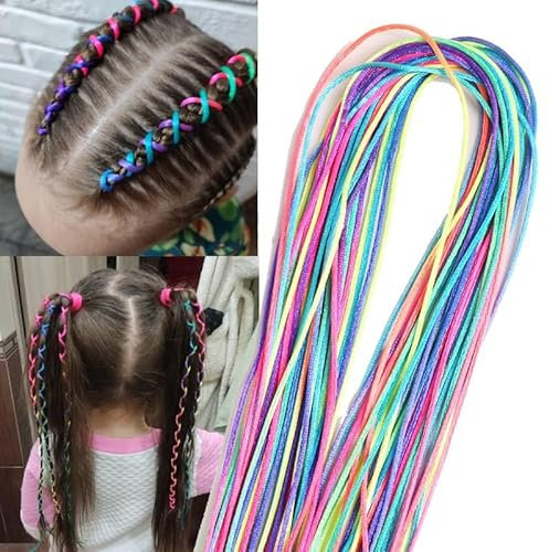 30 Bunte Haarzöpfe, bunte Haarbänder, Glitzer Haarseil für Kinder Flechten, Regenbogen geflochten Draht Haarschmuck für Mädchen, für Party Geburtstag Sport