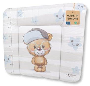 pic Bear Wickelauflage - hochwertige OEKO-TEX Wickeltischauflage - pflegeleichte Wickelunterlage - Auflage Wickelkommode - 85 x 72 cm - Dude