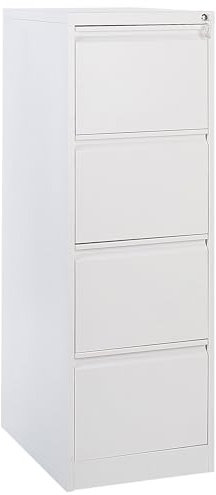 Aktenschrank Metall weiß mit 4 Schubladen abschließbar halbhoch modern Barite