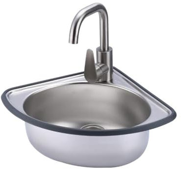 TBGJSYY Triangulaire Petit évier d'angle,Evier Plonge INOX Cuisine d'angle,Petit évier Mural Acier,Inoxydable à Une Seule cuve Lavabo pour Toilettes Salle Bain Cuisine