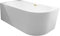 Balneo Baignoire d'Angle Autoportante AVOLA - Acrylique avec Structure en Acier - 6 Pieds Stabilisateurs - Trop-plein et Bouchon Clic-Clac - Design Moderne - gauche - Or miroir - 170x80cm