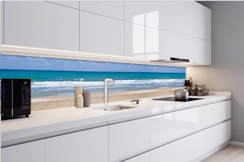 Dimex Küchenrückwand Folie Selbstklebend LEERER Strand 420 x 60 cm | Klebefolie - Dekofolie - Spritzschutz für Küche | Made in EU