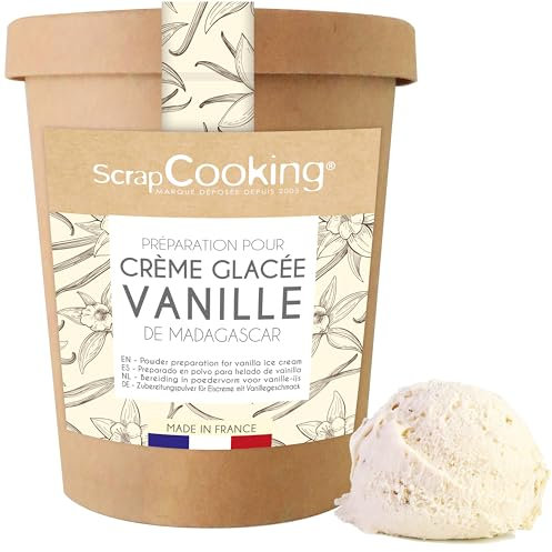 ScrapCooking - Préparation pour Crème Glacée Vanille 145 g - Mix en Poudre pour faire ses Glaces Maison - Vanille de Madagascar - Cuisine Pâtisserie - Fabriqué en France - 8548
