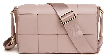 Alice Wheeler Borsa a tracolla trapuntata Lisbona, ecopelle rosa, tracolla regolabile, rosa, small