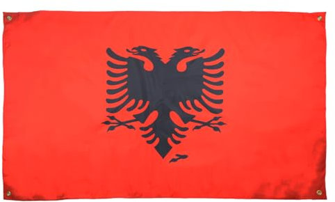 AZ FLAG Bandiera Albania 150 x 90 cm con 4 occhielli, bandiera albanese per balcone o parete