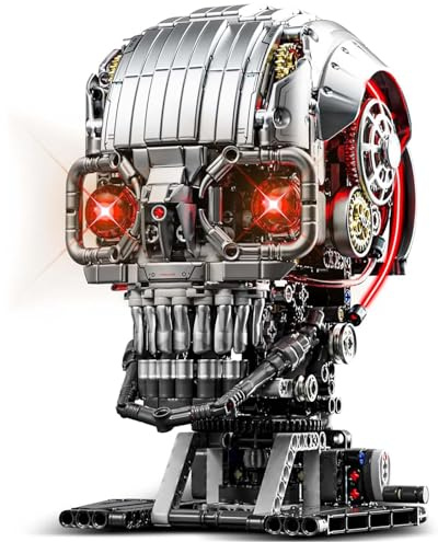 TOY PLAYER Technik Mechanische Totenkopf Modell Klemmbausteine, 1099PCS Schädel Kopf Bausteine Bausatz, Ideas Skelett Modellbausatz Kit, Schädel Modell, Geschenk für Erwachsene Sammler