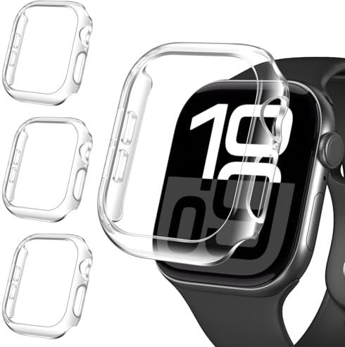 ivoler 3 Stück Hard PC Schutzhülle für Apple Watch Series 11/10 42mm (Ohne Displayschutzfolie), Ultradünne Durchsichtig Stoßfest Hülle HD Klar Kratzfeste Bumper Schutz Case Cover, Transparent