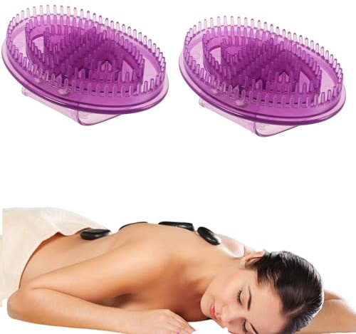 Set mit 2 manuellen Massagebürsten aus Silikon, 15 x 10 cm, Bauch-Massagebürste zur Entspannung der Füße, Beine, Hände, Hals, Muskeln, den ganzen Körper