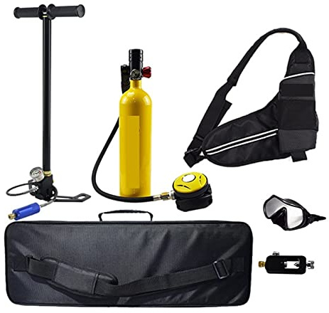 LLOOPK Bouteille de plongée, Réservoir D'oxygène De Plongée Bouteille Eau Portable Respirateur sous-Marine Gaz Sauvetage Rechange(Giallo)
