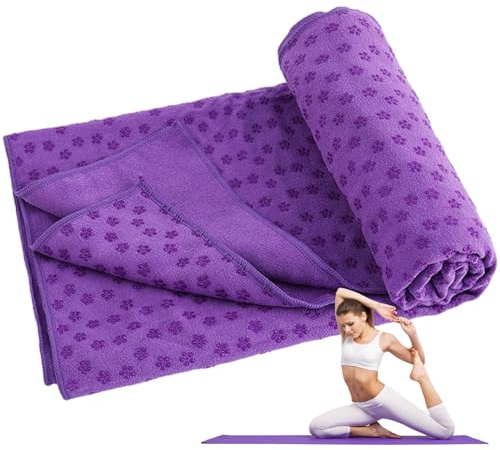 Lawnrden het yogahandduk, het yoga handduk halkfri, superfin fiber tjock matta, vikbar svettabsorberande fitnesstyg, mjuk och andningsbar för fitnessträning