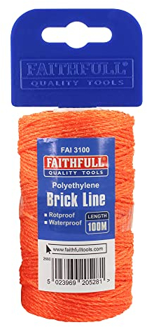 Faithfull FAI3100 Orange Poly Brick Line 100M (330ft) Breaking Strength 27kg