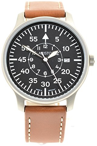 Aristo Uhr - klassische Fliegeruhr 3H80 mit grosser Minuterie