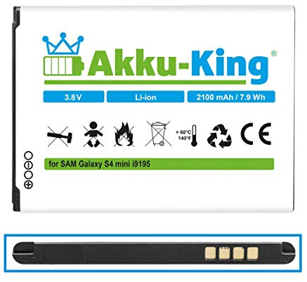 Akku-King Akku für Samsung Galaxy S4 Mini | ersetzt den Original EB-B500BE EB-B500BU GT-i9192 GT-i9195 GT-i9198 S4 Mini Duos LTE Mini Dual SIM