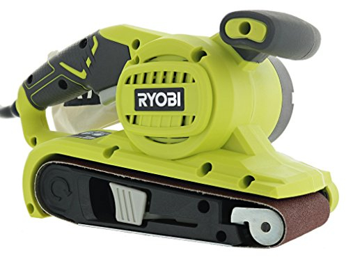 Ryobi BE319 6 Amp Portable 320 Feet / Minute Corded Belt Sander (3” x 18”) w/ Onboard Removable Dust Bag (Medium Grit Sanding Belt Included)