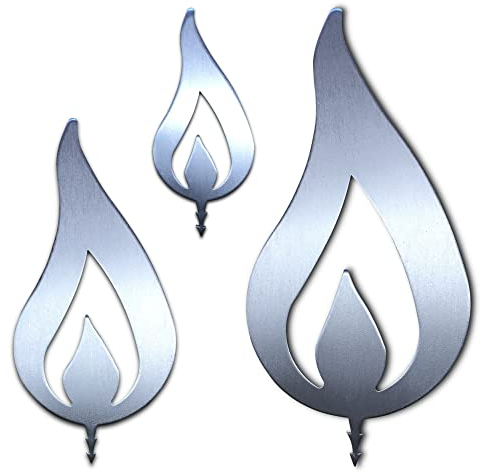 ARTTEC Design Flamme Kerze Deko Weihnachten (3er Set) Alu