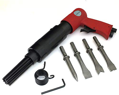 Tooltime® 150mm Air Hammer with 4 x 120mm Chisels and Needle De-Scaler Attachment