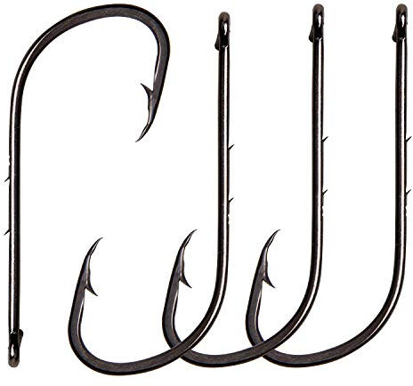 Baitholder Fishing Hooks Long Shank Beak Bait Holder Hooks Black Offset Jig Fishing Hooks with 2 Barbs,Size:4#-6/0 (5/0-50PCS)