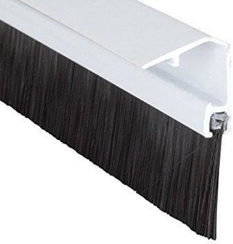 STORMGUARD Concealed Fixed Brush Bottom Door Seal - Draught Excluder Door Strip - White