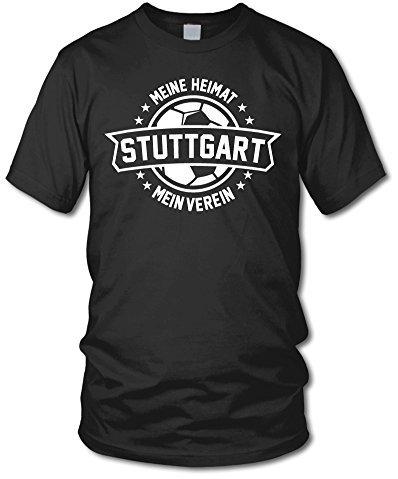 shirtloge - Stuttgart - Meine Heimat, Mein Verein - Fan T-Shirt - Schwarz - Größe L