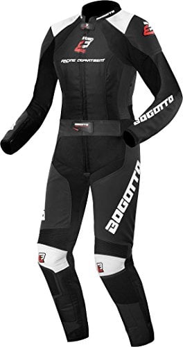 Bogotto Losail 2-Teiler Damen Motorrad Lederkombi, schwarz/weiß, 38