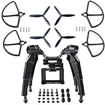 KINGDUO Mejorado Spring Landing Gear Skid Camera Mount Soporte Blade Props Guard para Hubsan H501S X4 Drone-Blanco