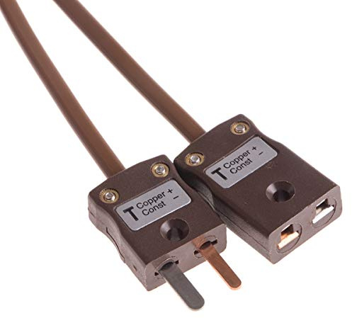 RS PRO 7/0,2mm PVC-isoliert Thermoelement Verlängerungskabel für Thermoelement Typ T, L. 2m, max. +220°C