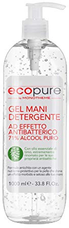 Ecopure Gel Mani Detergente Con 71% Alcool - 1000 Ml