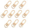 PandaHall 30 Stück Golden Metal Hummer Krallenverschlüsse Drehbare Lanyards Trigger Snap Hooks Riemen Für Schlüsselbund Schlüsselringe DIY Taschen Schmuck Findings Crafts, 34x14x6.5 mm