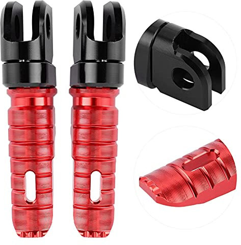 Repose Pied Moto,Yctze Rouge Racing Repose Pieds pour Motos Paire De Repose-Pieds Avant PéDales en Alliage D'Aluminium AdaptéEs pour Z125 Pro Z250 / SL Z400 Z900