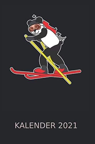 Biathlon Panda auf Skiern Kalender 2021: Wintersport Langlaufen Sportschießen | Kalender 2021