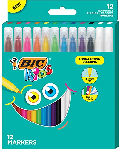 BIC BICBKCME12AST Magic Effects Coloring Markers44; Assorted Color - Pack of 12