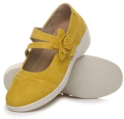 AJVANI Flat Grip Sole Padded Mary Jane Hook&Loop Comfort Shoes Size 7 40 Pistachio Green