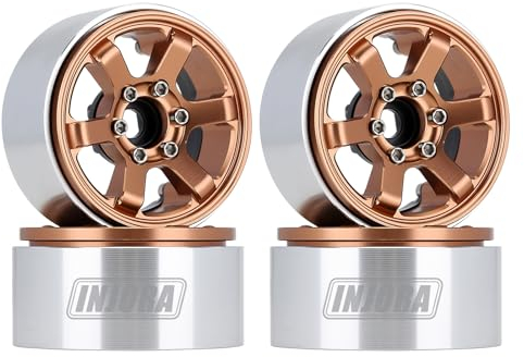 INJORA 1.9 Beadlock Felge 6-Speichen CNC Aluminium Radnabe für 1/10 RC Crawler TRX4 Axial SCX10 90046 AXI03007 Redcat Gen8