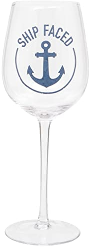 Maturi Ship Faced' Humorous Wine Glass, 420ml