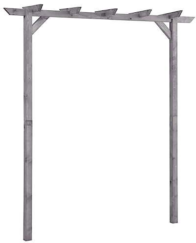 vidaXL Kiefernholz Imprägniert Garten Pergola Gartenlaube Rosenbogen Rankhilfe Holzbogen Spalier Holzpergola Torbogen Grau 200x40x205cm