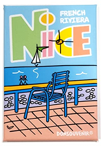 Nizza IMAN Souvenir. Magnet Modell: Stuhl AM Meer