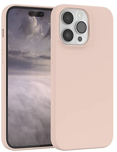 EAZY CASE Premium Silikon Handyhülle kompatibel mit iPhone 14 Pro Max Slimcover mit Kameraschutz und Innenfutter, Silikonhülle, Schutzhülle, Bumper, Handy Case, Hülle, Softcase, Nude Rosa
