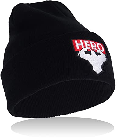 Roffatide Anime Gefesselte Schädelkappen Unisex bestickter Totenkopf-Hut Beanie Mütze Winter Strickmütze Schwarz