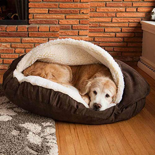 MANGGUO Deluxe Dog Bed Cave,Cuddly Winter Warm Pet Nest,Large/Big Dog Sleeping Bag,Detachable Kennel Pad House,Puppy/Kitten/Rabbit/Cat Snuggle Sack