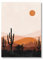 Kaktus Wüste Berg Landschaft Poster Kunstdrucke Mid Century Wand Bilder Bild Burnt Orange Boho Leinwand Gemälde für Wohnzimmer Dekor 40 x 60 cm ungerahmt