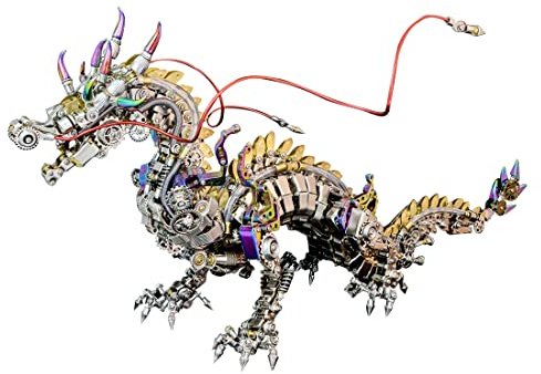 PLAYDIY Metall 3D Modell, 3D Metall Puzzle Mechanisches Drachen Modell Bausatz, 2030+ Teile DIY Metall Puzzle Steampunk Modellbausatz Metall Erwachsene Kinder