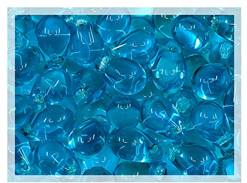 Czech 50-Piece Glass Beads, 6x9mm, Teardrop Aqua Blue Transparent