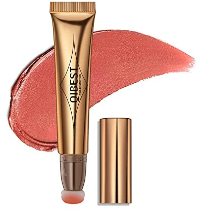Cream Contour Beauty Wand, Highlighter Contour Blush With Cushion Liquid Highlighter Face Bronzer Natural Super Silky Cream Blush Stick Beauty Makeup (2# Cream Pink)