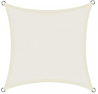 PraTiKo Life Tenda a Vela Impermeabile Quadrata 3x3 mt, Protezione Raggi UV, Telo Ombreggiante, Tenda da Sole per Esterno Giardino Terrazzo, Ecrù