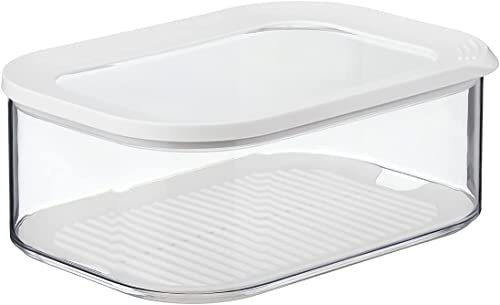 Mepal Contenitore per formaggi Modula – 2000 ml – Frigorifero per formaggio a fette – con inserto anticondensa – lavabile in lavastoviglie, plastica, bianco, 22,4 x 16 x 8,6 cm