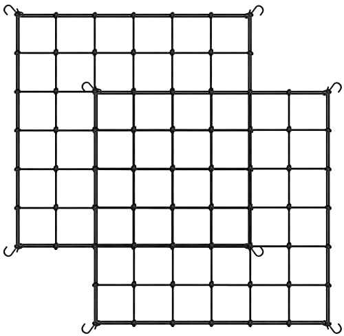 iPower Elastic Trellis Netting for 3x3FT, Heavy-Duty Plant Net with Hooks, Flexible Hydroponics Support for Indoor Plants, Gardening, and Horticulture, 2Pack